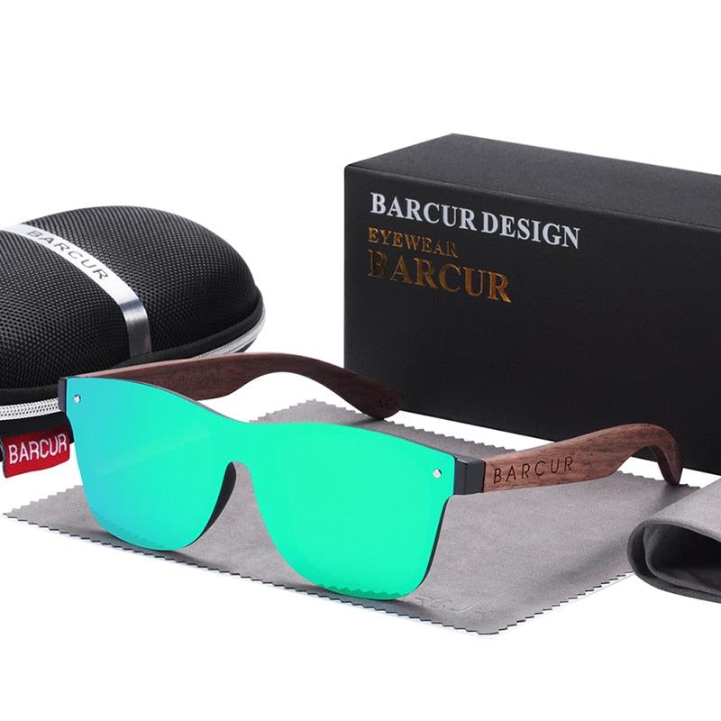 BARCUR Walnut Sunglasses Polarized Carauana Store