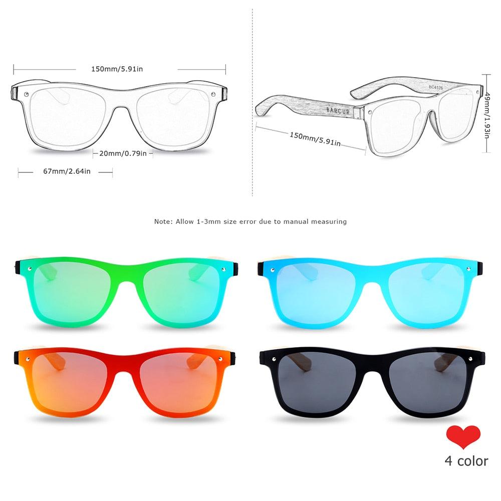 BARCUR Walnut Sunglasses Polarized Carauana Store