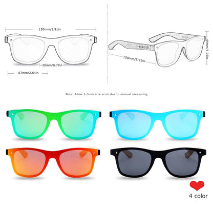 BARCUR Walnut Sunglasses Polarized Carauana Store