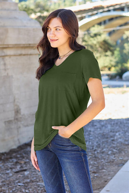 Basic Bae Full Size V-Neck Short Sleeve T-Shirt Carauana Store