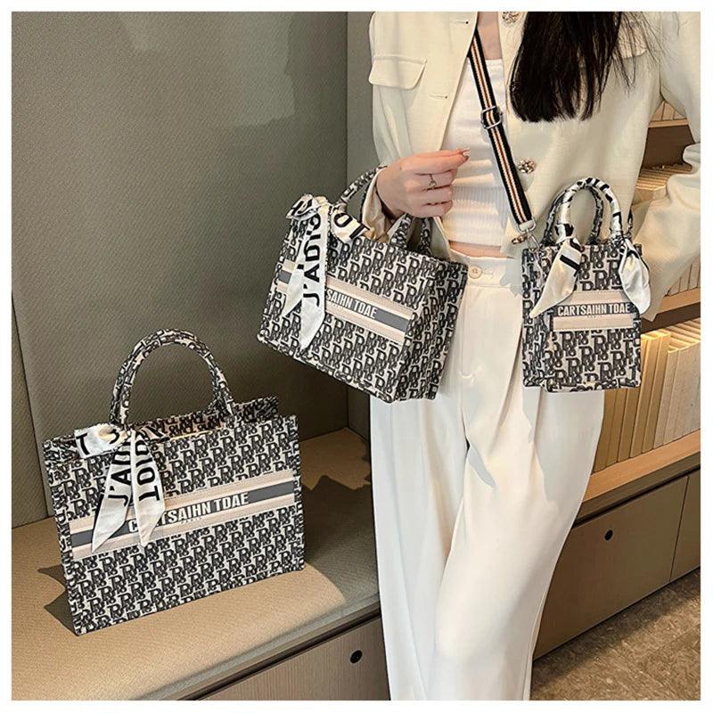 Carauana CARTSAIHN TDAE Canvas Tote Handbag | Floral Embroidery | Free Tracked Shipping | Christmas Birthday Gift Travel Accessories Carauana Store
