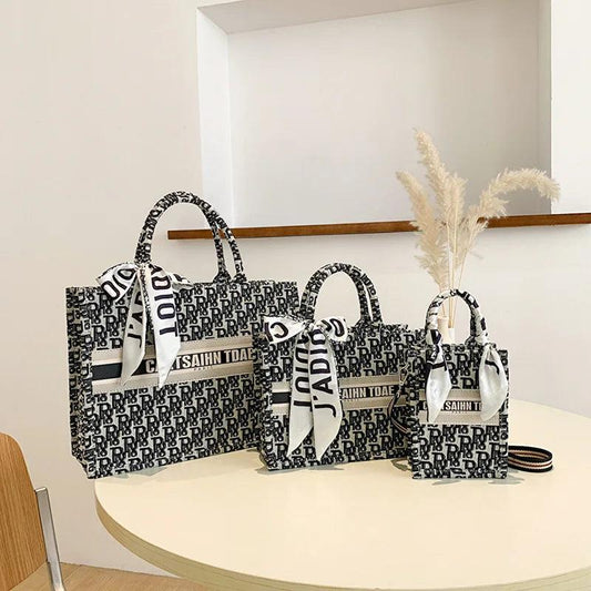 Carauana CARTSAIHN TDAE Canvas Tote Handbag | Floral Embroidery | Free Tracked Shipping | Christmas Birthday Gift Travel Accessories Carauana Store