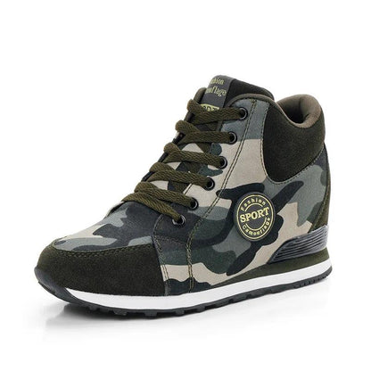 Carauana Women Camouflage 6.5cm Heel Height Increase Casual Shoes Carauana Store