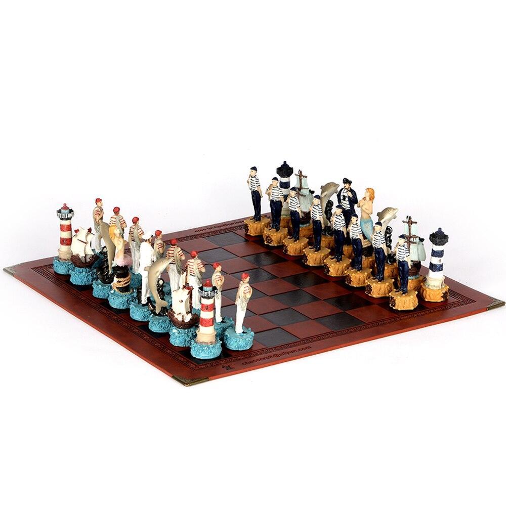 Chess Desktop Intelligence Game Movie Theme Toy Luxury Knight Hand-painted Carauana Store