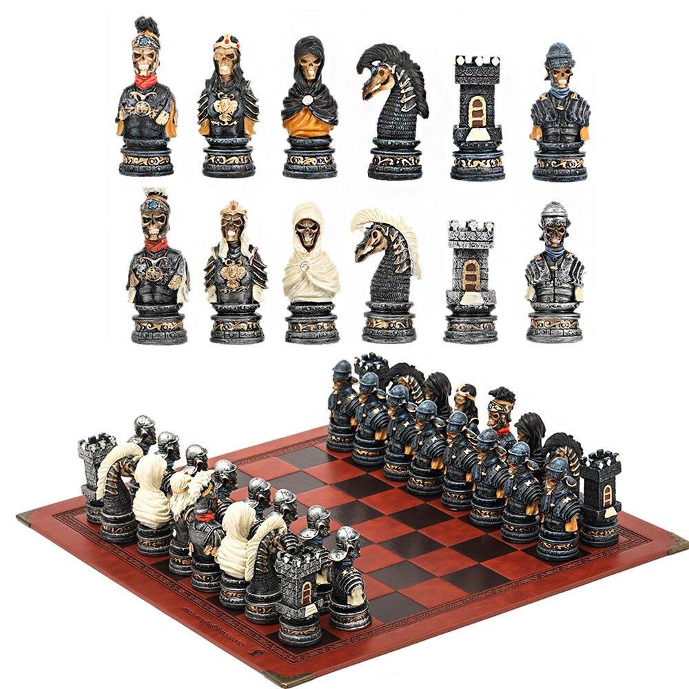 Chess Desktop Intelligence Game Movie Theme Toy Luxury Knight Hand-painted Carauana Store
