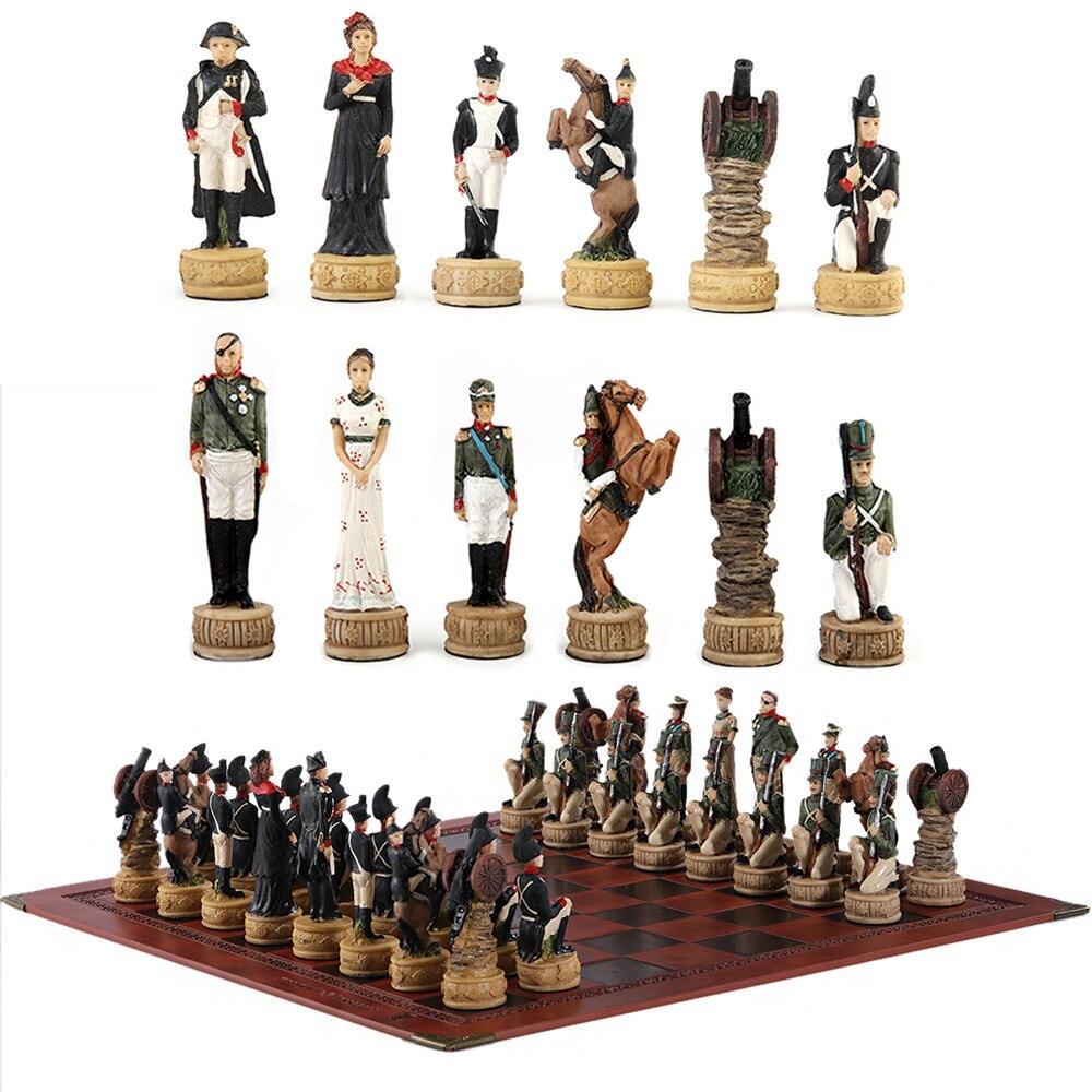 Chess Desktop Intelligence Game Movie Theme Toy Luxury Knight Hand-painted Carauana Store