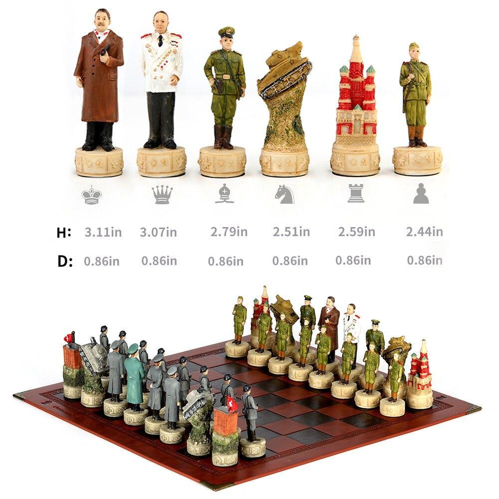 Chess Desktop Intelligence Game Movie Theme Toy Luxury Knight Hand-painted Carauana Store