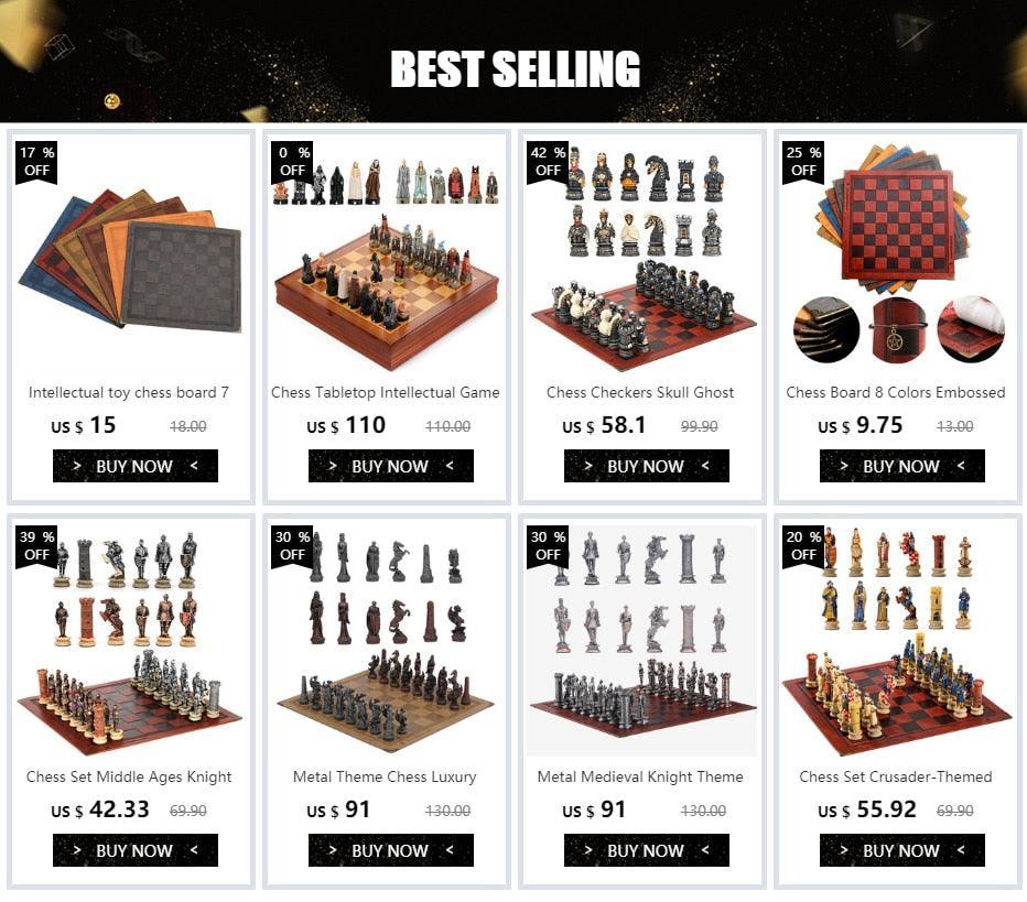Chess Desktop Intelligence Game Movie Theme Toy Luxury Knight Hand-painted Carauana Store