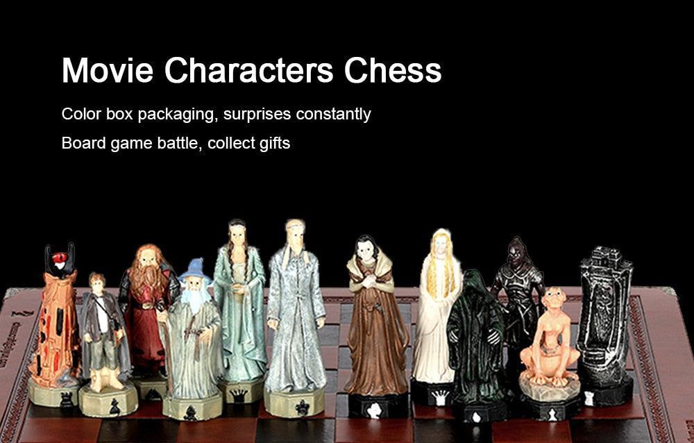 Chess Desktop Intelligence Game Movie Theme Toy Luxury Knight Hand-painted Carauana Store