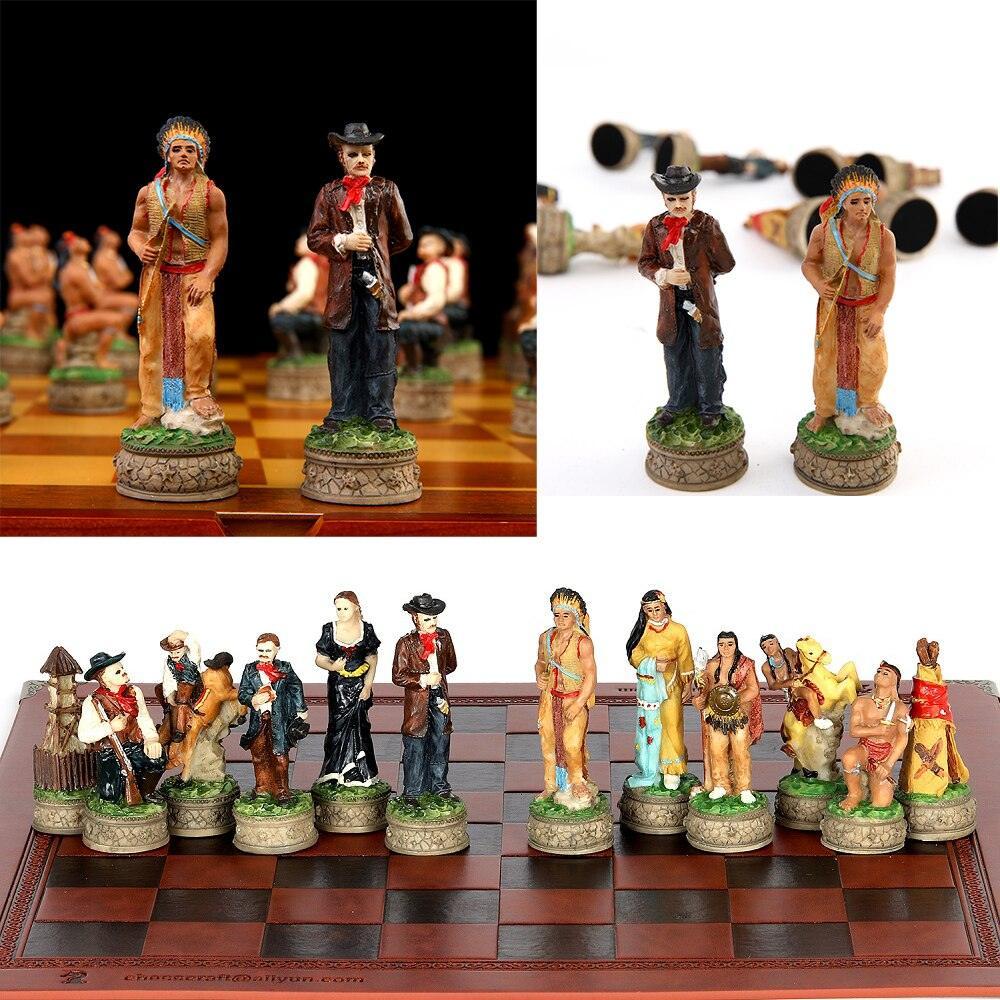 Chess Desktop Intelligence Game Movie Theme Toy Luxury Knight Hand-painted Carauana Store