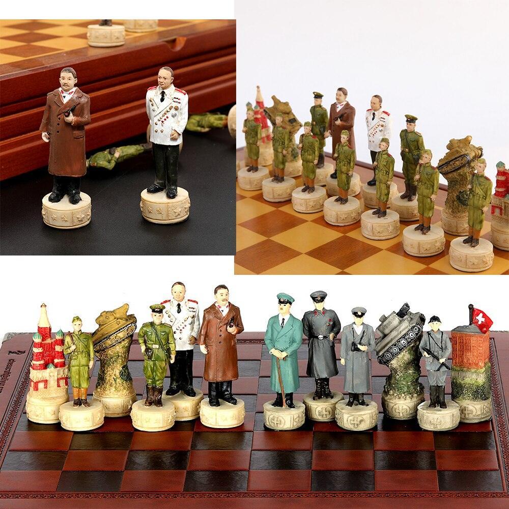 Chess Desktop Intelligence Game Movie Theme Toy Luxury Knight Hand-painted Carauana Store