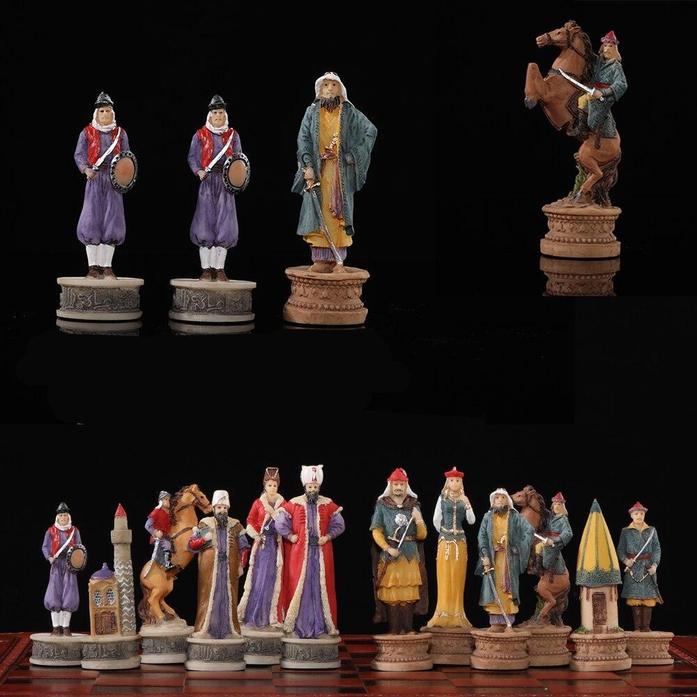 Chess Desktop Intelligence Game Movie Theme Toy Luxury Knight Hand-painted Carauana Store