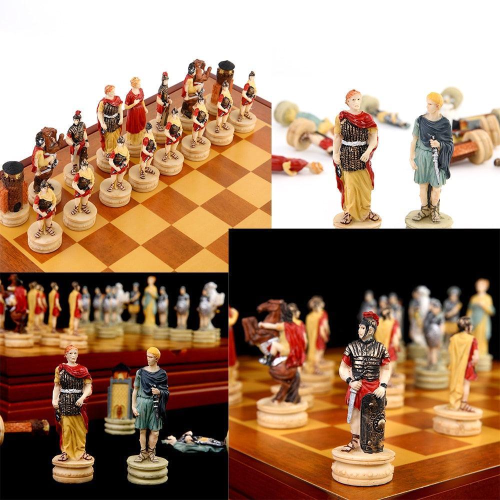 Chess Desktop Intelligence Game Movie Theme Toy Luxury Knight Hand-painted Carauana Store