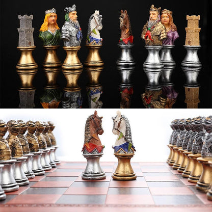 Chess Desktop Intelligence Game Movie Theme Toy Luxury Knight Hand-painted Carauana Store