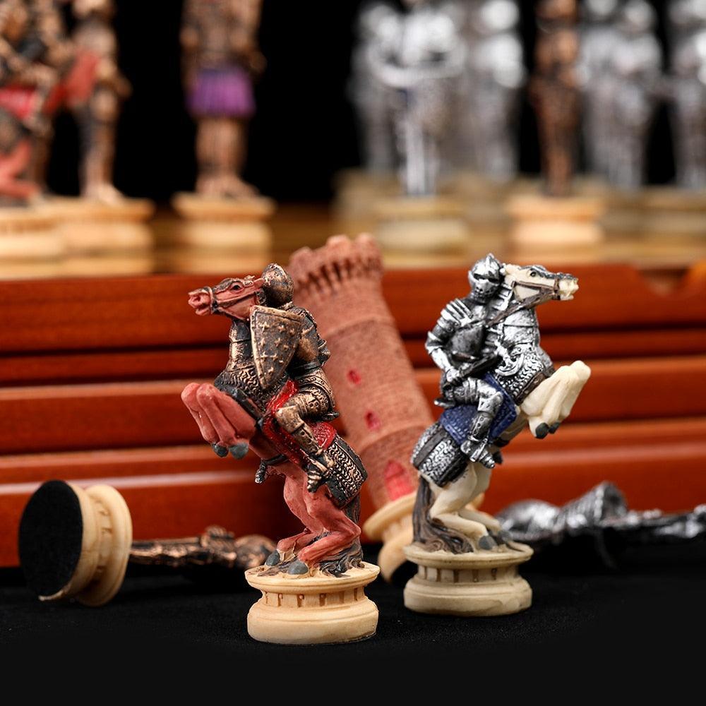 Chess Desktop Intelligence Game Movie Theme Toy Luxury Knight Hand-painted Carauana Store