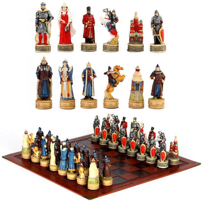 Chess Desktop Intelligence Game Movie Theme Toy Luxury Knight Hand-painted Carauana Store
