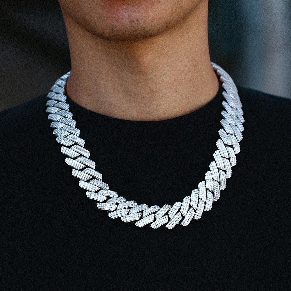 Cubic Zirconia Choker Necklace Bling Hip-Hop Jewelry Crystal Miami Cuban Chain With Box Clasp Carauana Store