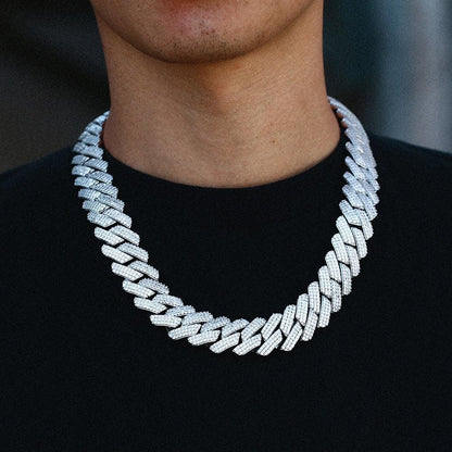 Cubic Zirconia Choker Necklace Bling Hip-Hop Jewelry Crystal Miami Cuban Chain With Box Clasp Carauana Store