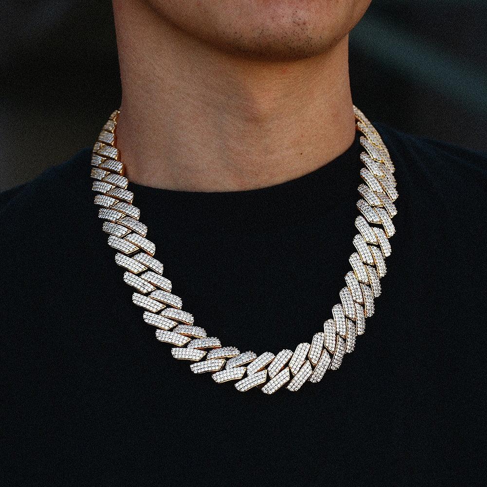 Cubic Zirconia Choker Necklace Bling Hip-Hop Jewelry Crystal Miami Cuban Chain With Box Clasp Carauana Store
