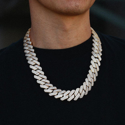 Cubic Zirconia Choker Necklace Bling Hip-Hop Jewelry Crystal Miami Cuban Chain With Box Clasp Carauana Store