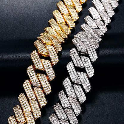 Cubic Zirconia Choker Necklace Bling Hip-Hop Jewelry Crystal Miami Cuban Chain With Box Clasp Carauana Store