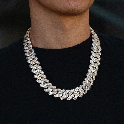 Cubic Zirconia Choker Necklace Bling Hip-Hop Jewelry Crystal Miami Cuban Chain With Box Clasp Carauana Store