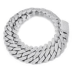 Cubic Zirconia Choker Necklace Bling Hip-Hop Jewelry Crystal Miami Cuban Chain With Box Clasp Carauana Store