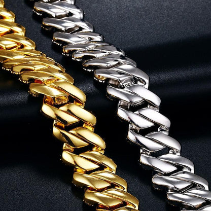 Cubic Zirconia Choker Necklace Bling Hip-Hop Jewelry Crystal Miami Cuban Chain With Box Clasp Carauana Store