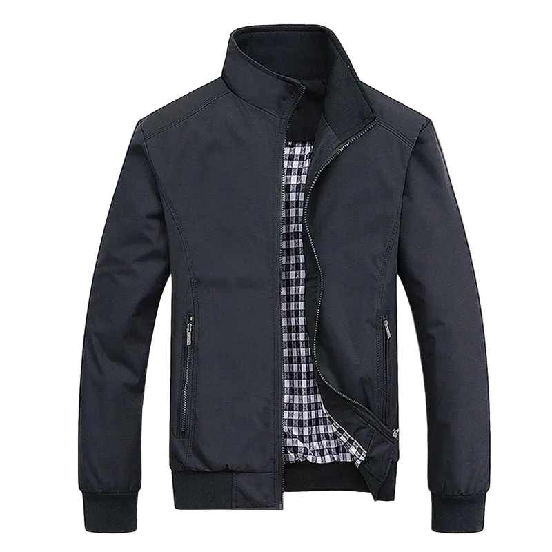 DEE MOONLY Casual Hooded Bomber Jacket for Men L–6XL FRONT BLACK