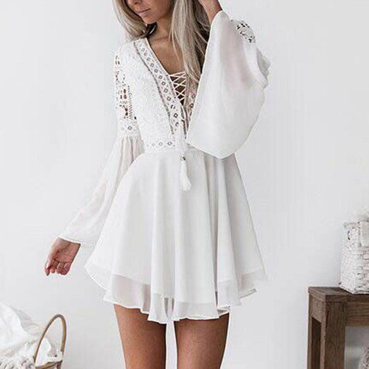 Fashion Dresses 2023:Women's Casual Lace Long Sleeve Bodycon Cocktail Party Pencil Dresss Carauana Store