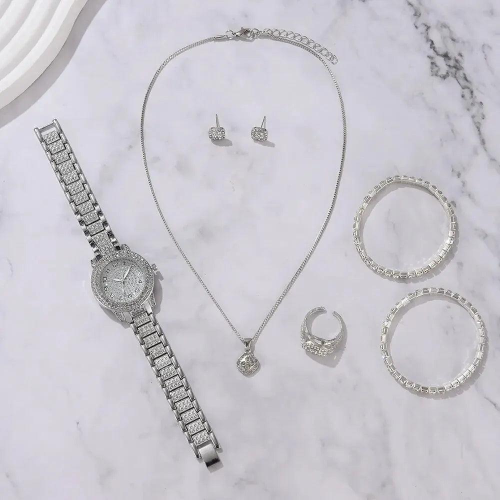 Fashion &amp; Casual Quartz Watch with Rhinestone Bracelet - Elegant Design Carauana Store