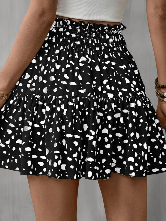 Frill Tied Printed Mini Skirt Carauana Store