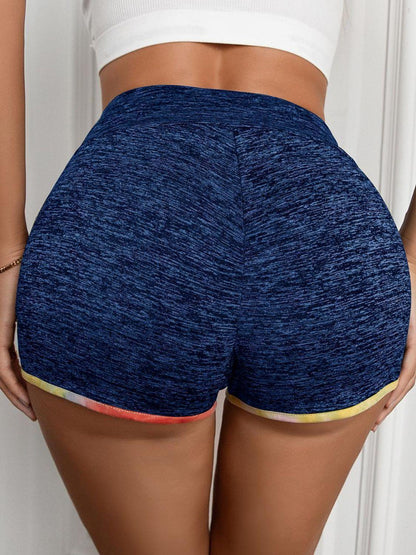 Heathered Wide Waistband Shorts Carauana Store