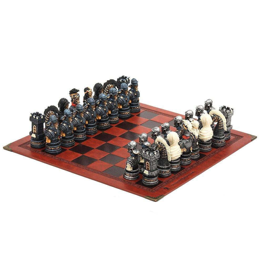 Historical Theme Resin Chess Figures 32 Painted Chess Game Gift Collection Carauana Store