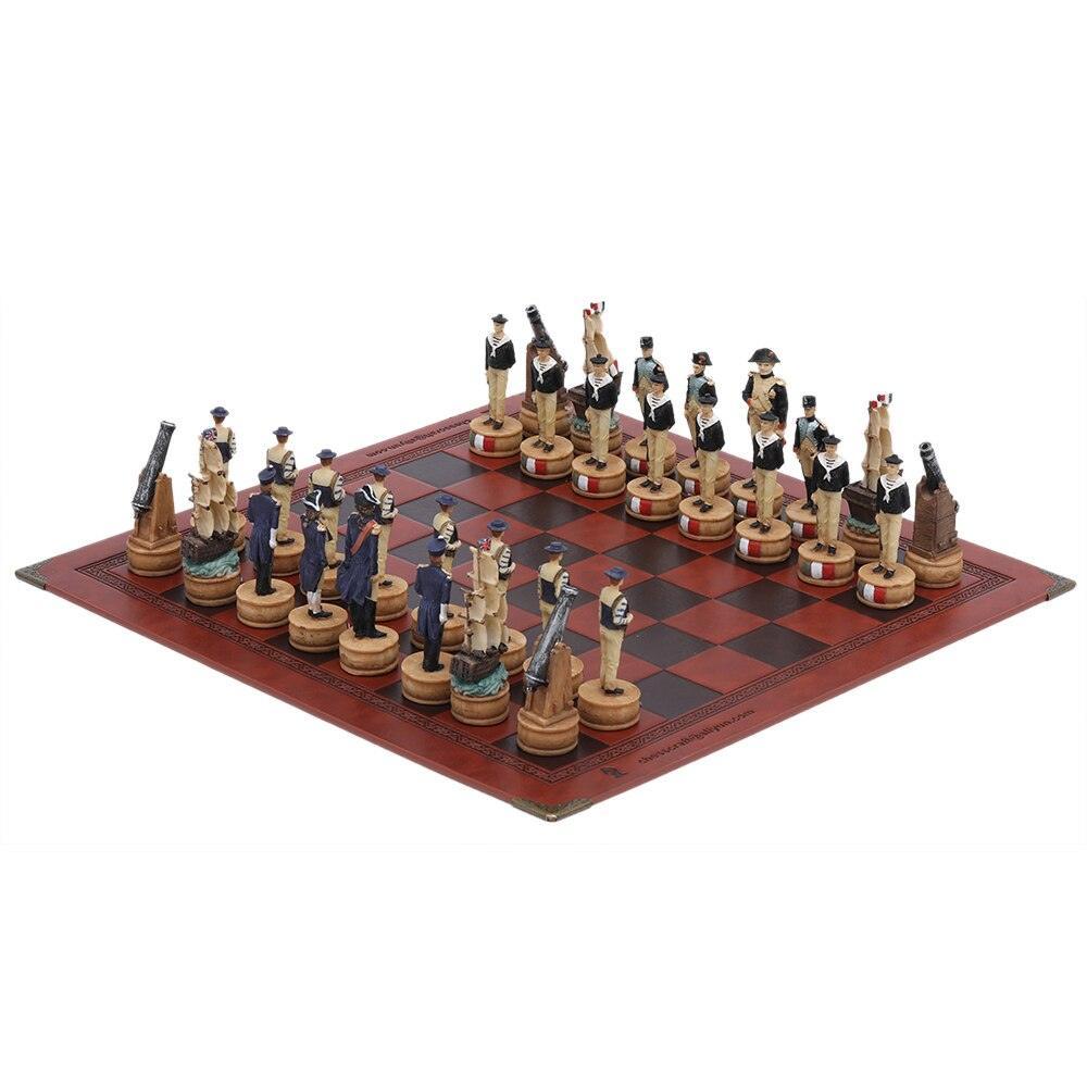 Historical Theme Resin Chess Figures 32 Painted Chess Game Gift Collection Carauana Store