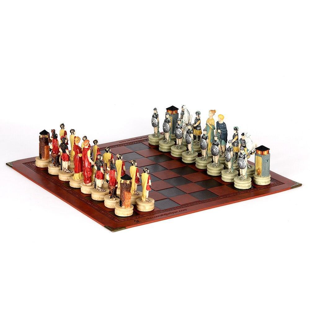 Historical Theme Resin Chess Figures 32 Painted Chess Game Gift Collection Carauana Store