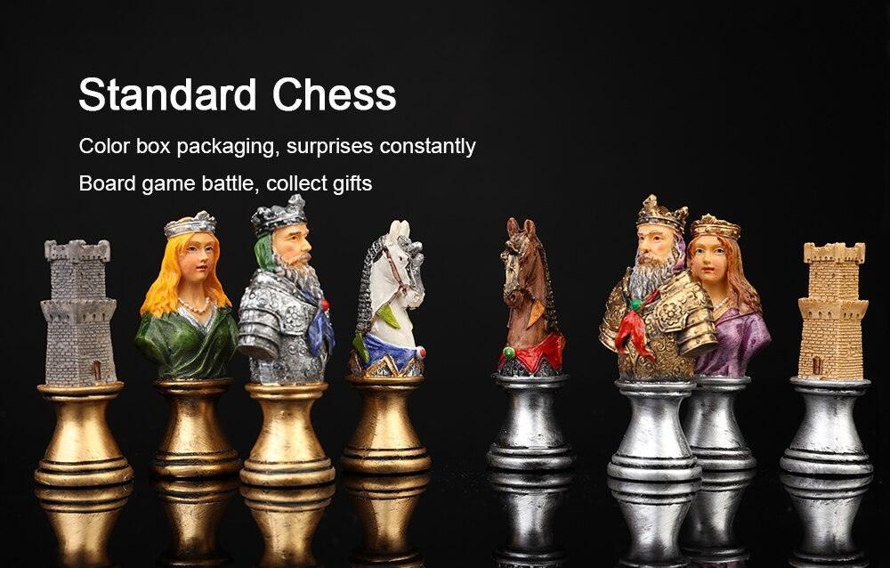 Historical Theme Resin Chess Figures 32 Painted Chess Game Gift Collection Carauana Store