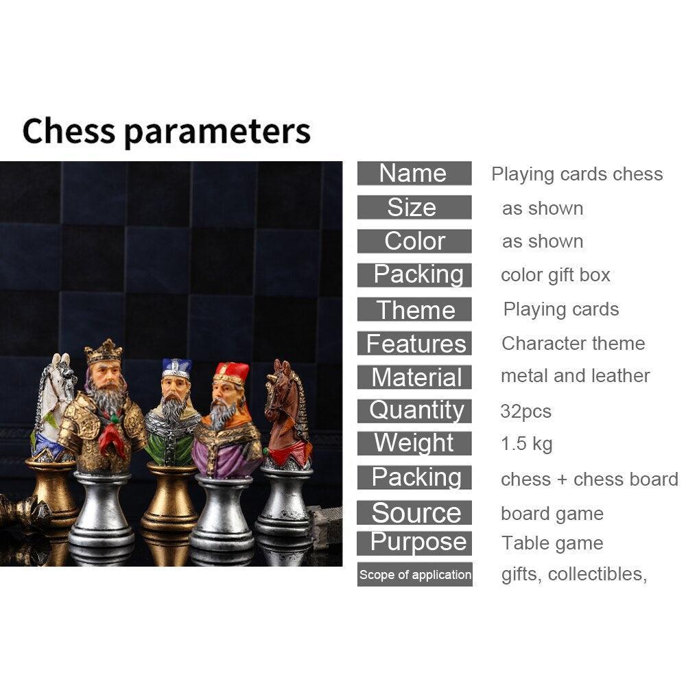 Historical Theme Resin Chess Figures 32 Painted Chess Game Gift Collection Carauana Store