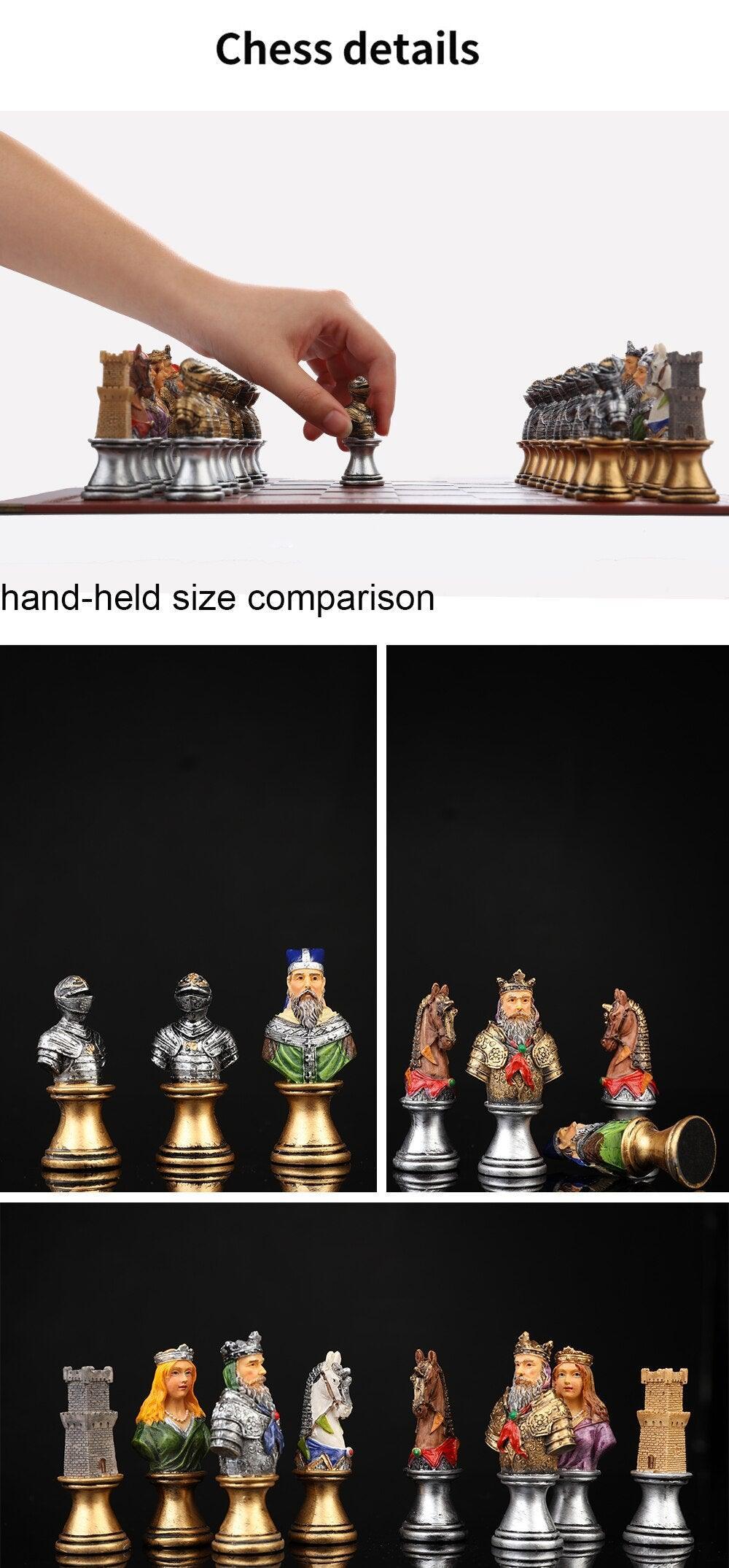 Historical Theme Resin Chess Figures 32 Painted Chess Game Gift Collection Carauana Store