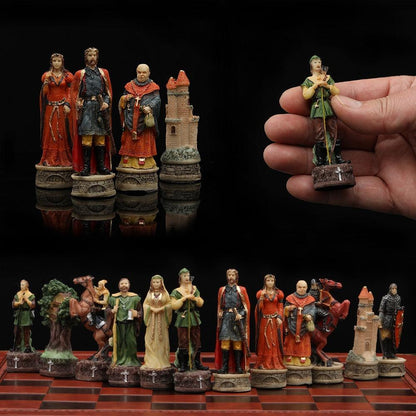 Historical Theme Resin Chess Figures 32 Painted Chess Game Gift Collection Carauana Store