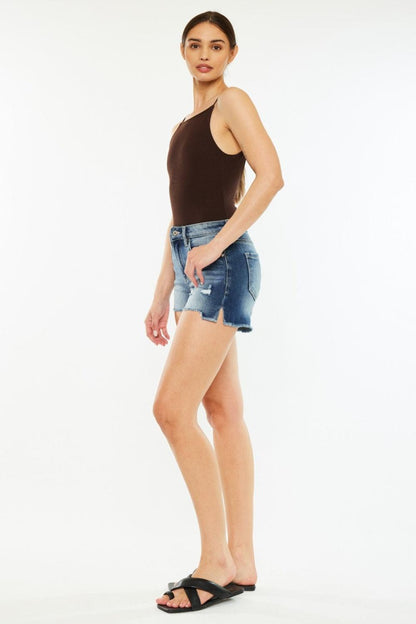 Kancan High Waist Raw Hem Denim Shorts Carauana Store