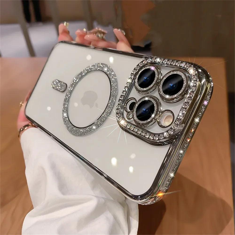 Magnetic Charging Soft Case for IPhone 15 14 13 12 Pro Max Plus Transparent Carauana Store