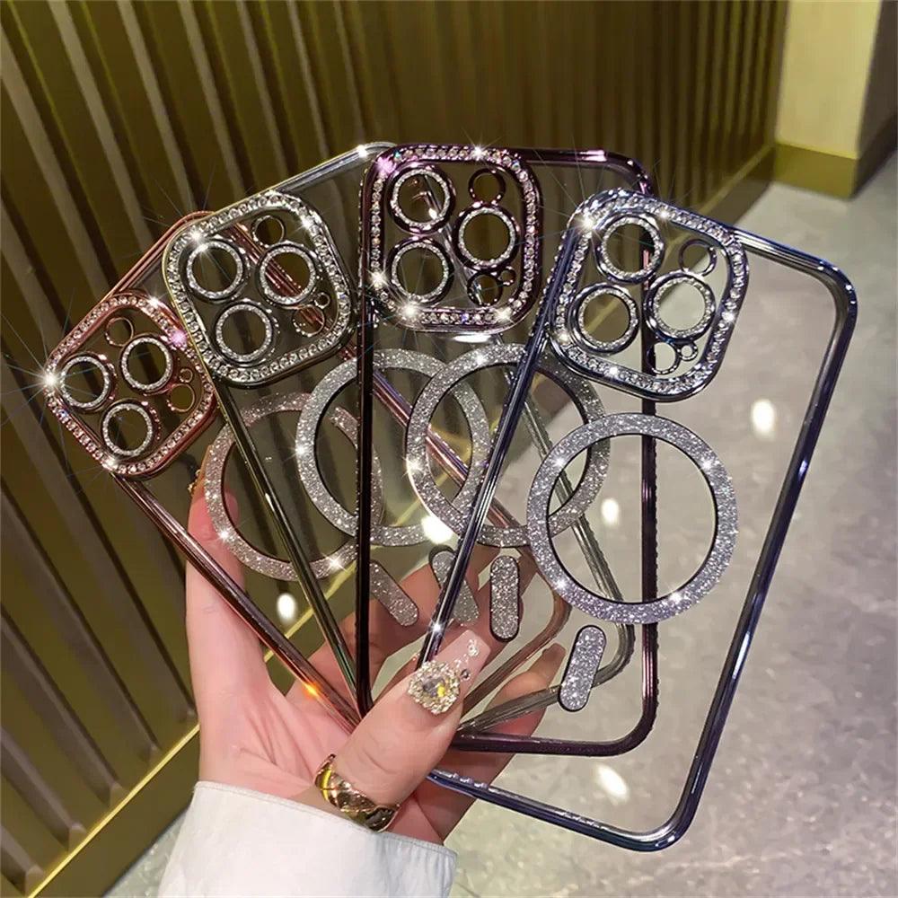 Magnetic Charging Soft Case for IPhone 15 14 13 12 Pro Max Plus Transparent Carauana Store