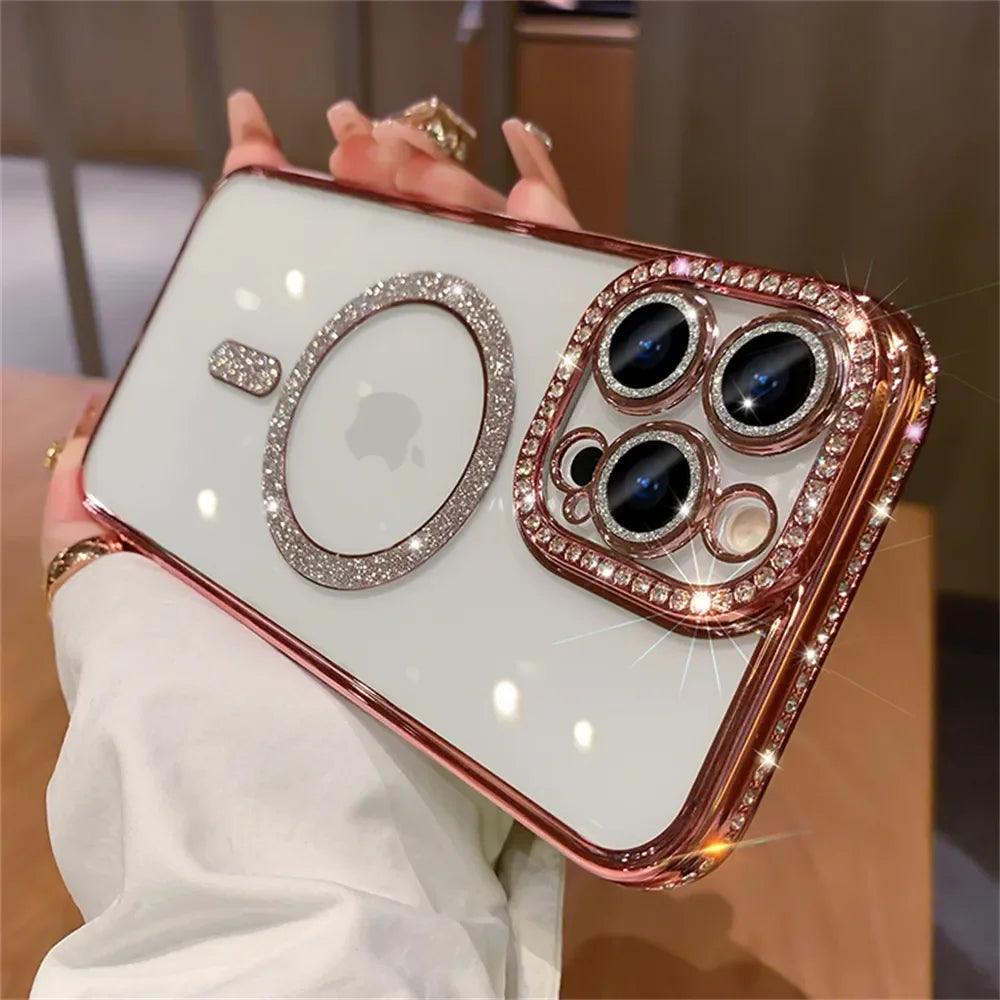 Magnetic Charging Soft Case for IPhone 15 14 13 12 Pro Max Plus Transparent Carauana Store