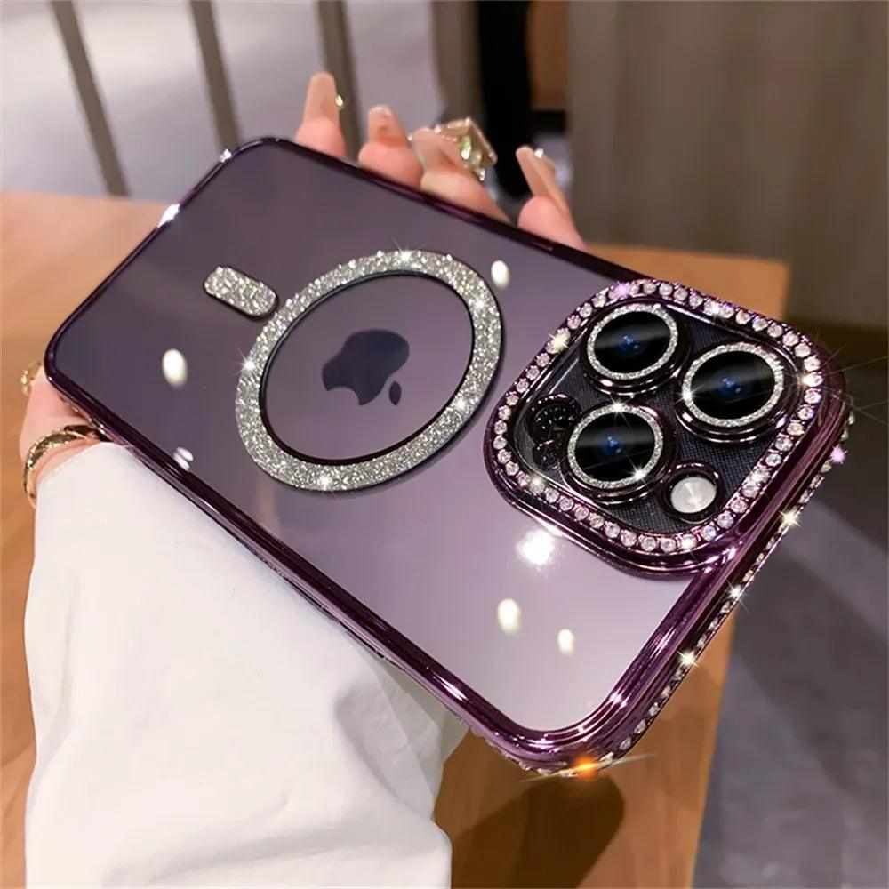 Magnetic Charging Soft Case for IPhone 15 14 13 12 Pro Max Plus Transparent Carauana Store