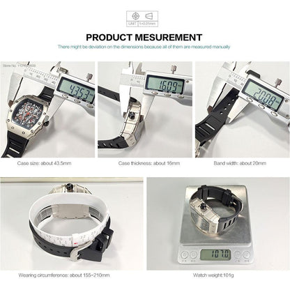 MEGIR Tonneau Dial Sport Watch For Men Fashion Waterproof Quartz Wristwatches Auto Date Luminous Silicone Strap 9006 Carauana Store