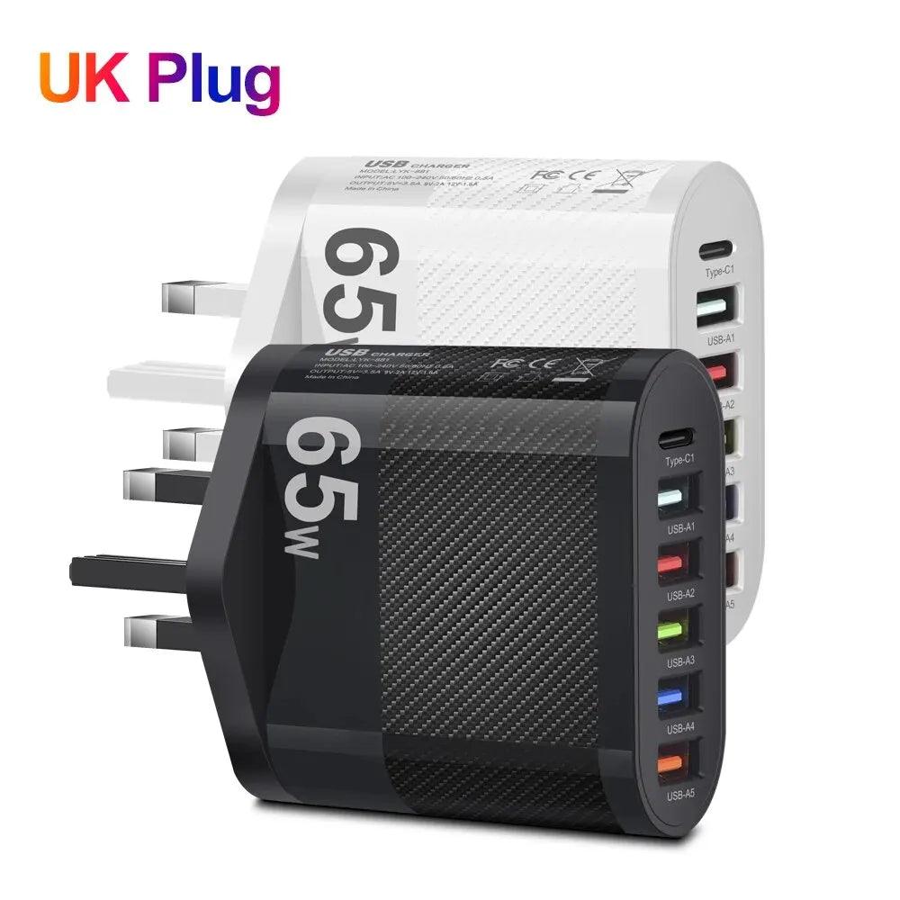 Mobile Phone Charger | Fast Charging | 5USB+Type-C Carauana Store