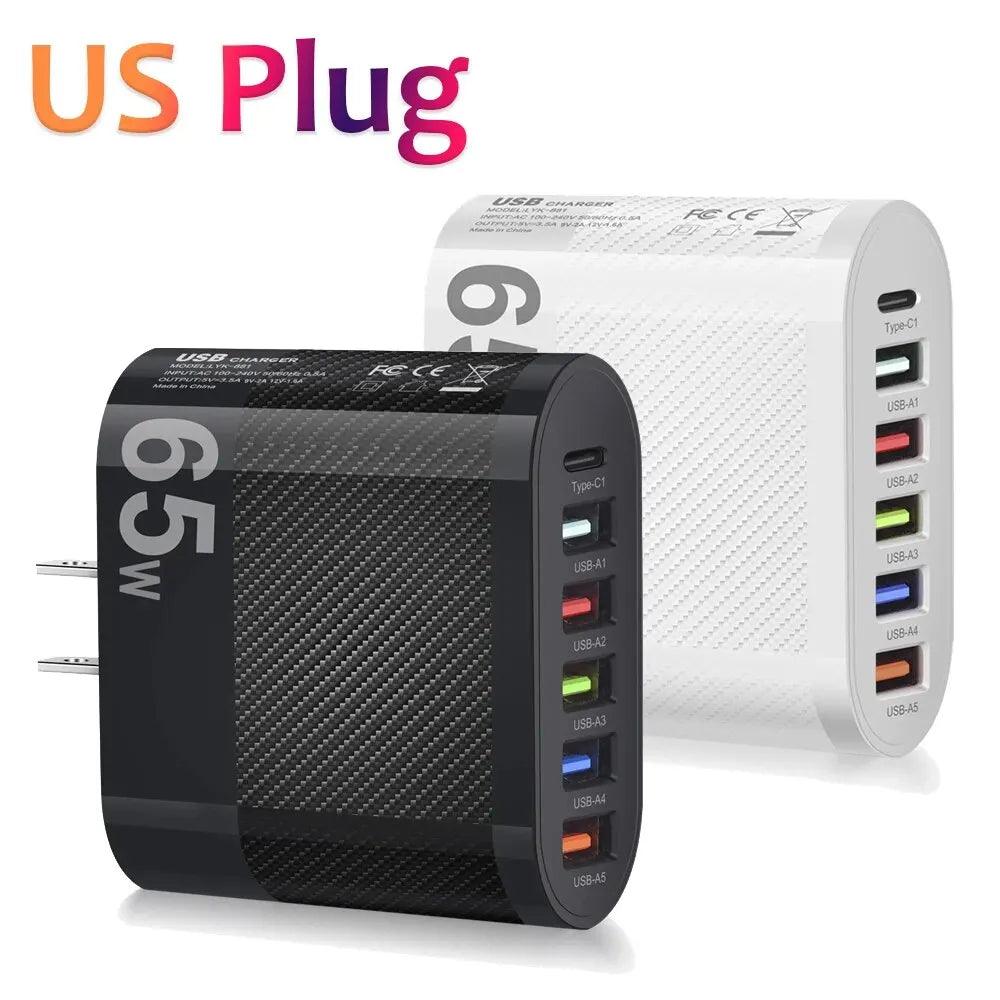 Mobile Phone Charger | Fast Charging | 5USB+Type-C Carauana Store