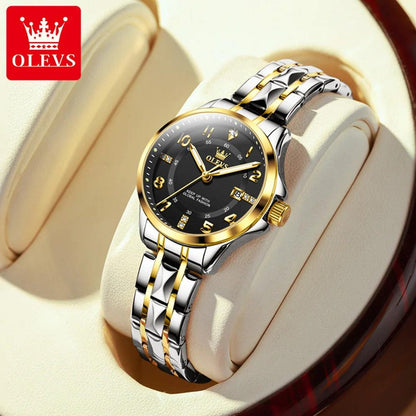 OLEVS 2910 Women's Watch Classics Calendar Waterproof Stainles Steel Ladies Hand Clock Luxury Brand Quartz Watch for Women Carauana Store