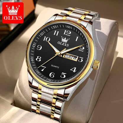 OLEVS 5567 Classic Quartz Watch for Women Set Elegant Dress Luminous Waterproof Week Date Clock Stainless Steel Wristwatch Gift Carauana Store
